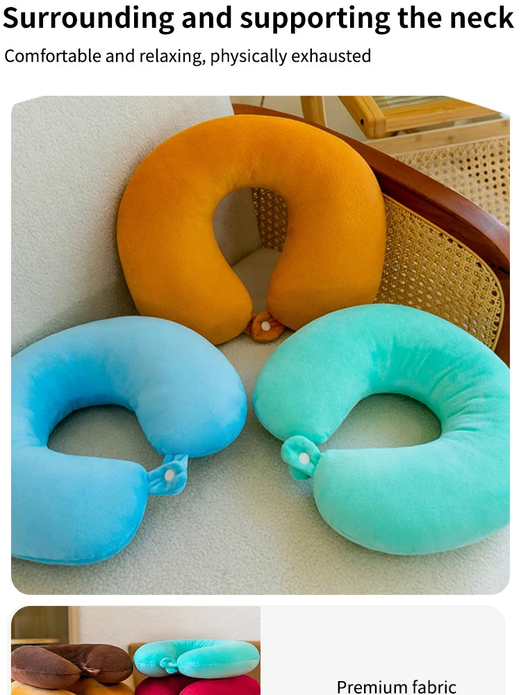 U-Shaped Neck Pillow for Cervical Support Portable Travel Pillow for Sleeping and Car Rides Massage Pillow for Naps PP Cotton U-