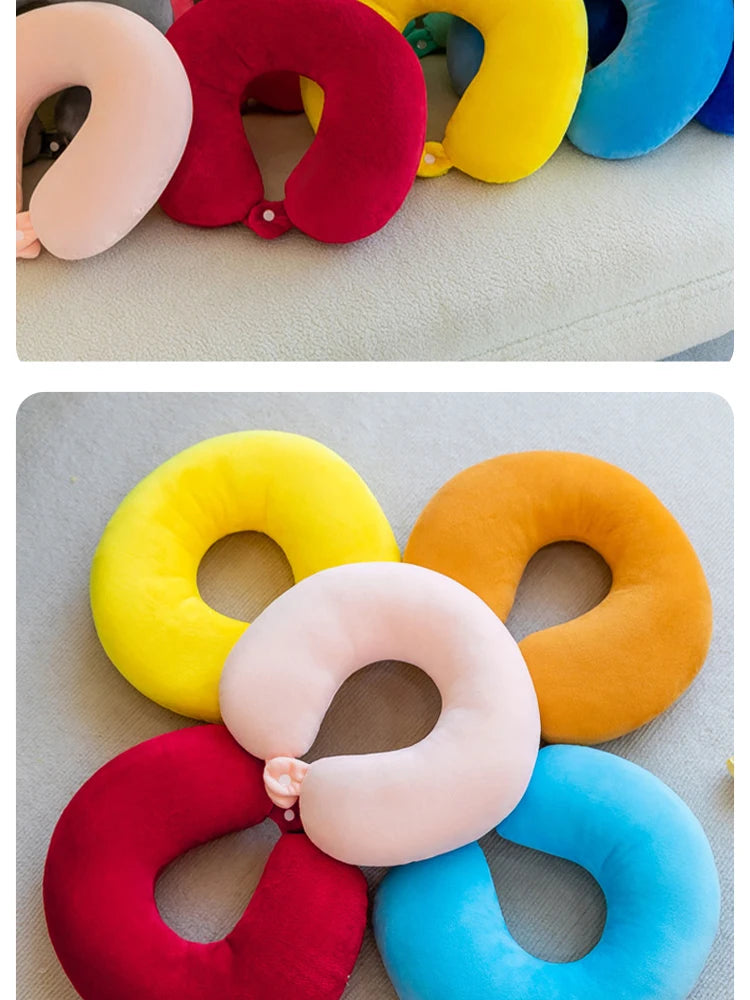 U-Shaped Neck Pillow for Cervical Support Portable Travel Pillow for Sleeping and Car Rides Massage Pillow for Naps PP Cotton U-