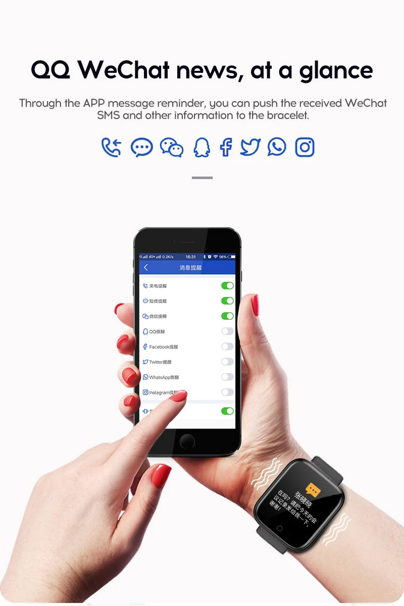 Multifunctional Smart Watch D20 Rechargeable Bluetooth Connected Phone Music Fitness Sports Bracelet Sleep Monitor Y68 Women Men