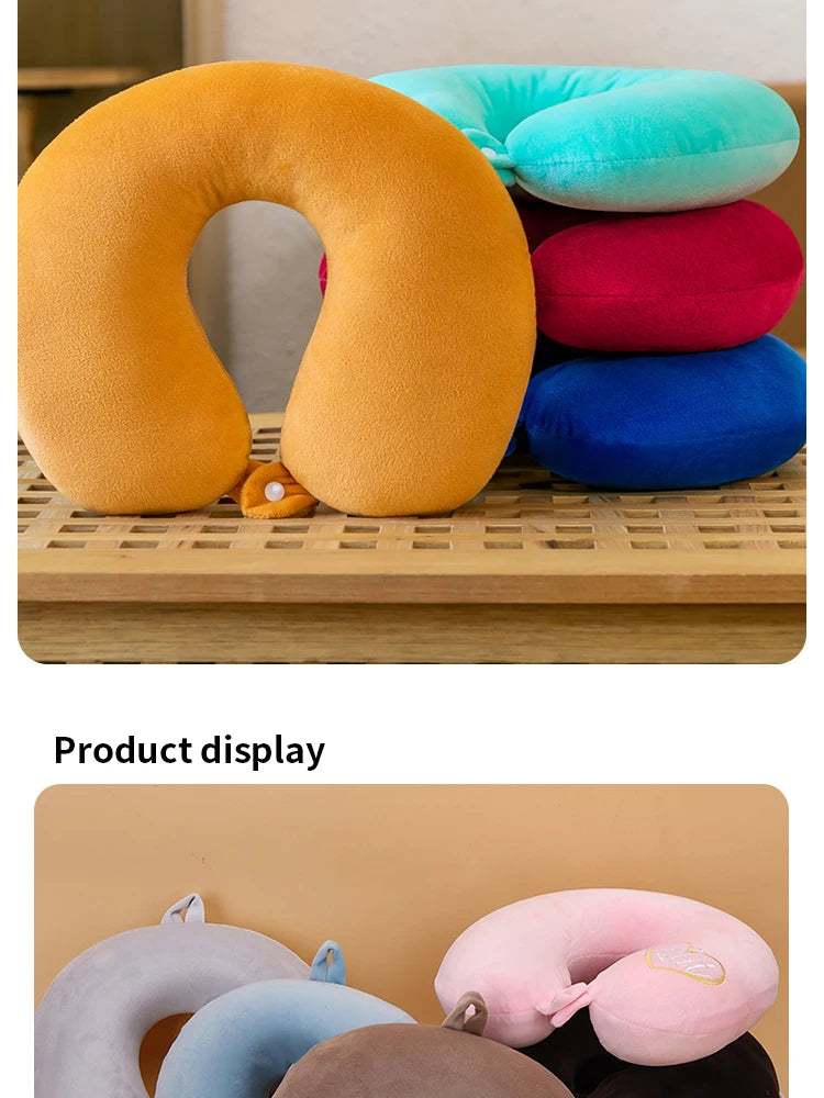 U-Shaped Neck Pillow for Cervical Support Portable Travel Pillow for Sleeping and Car Rides Massage Pillow for Naps PP Cotton U-