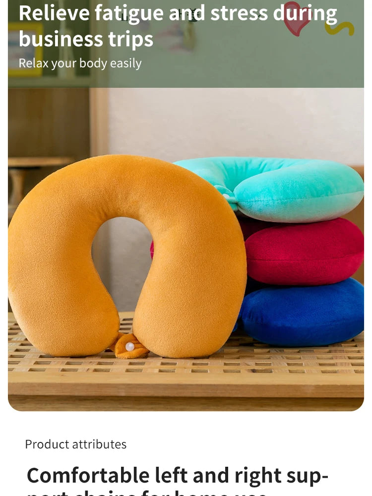 U-Shaped Neck Pillow for Cervical Support Portable Travel Pillow for Sleeping and Car Rides Massage Pillow for Naps PP Cotton U-